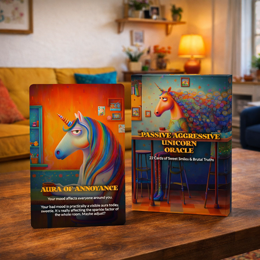 Passive Aggressive Unicorn Oracle - 22 Cards of Sweet Smiles & Brutal Truths