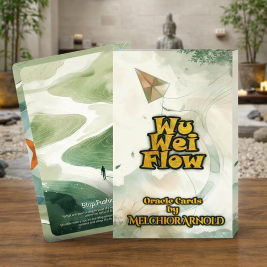 Wu Wei Flow Oracle – Embrace Effortless Living – Taoist Balance & Natural Alignment 22-Card Deck