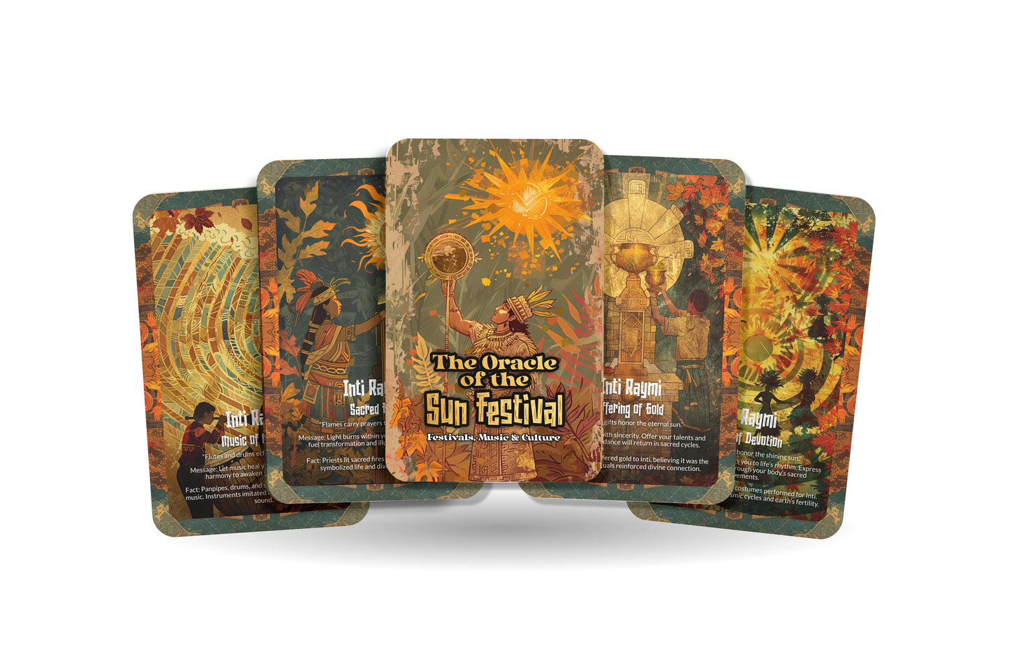 The Oracle of the Sun Festival – A Solar Celebration Oracle Deck – 22 Oracle Cards – Power of Light & Renewal