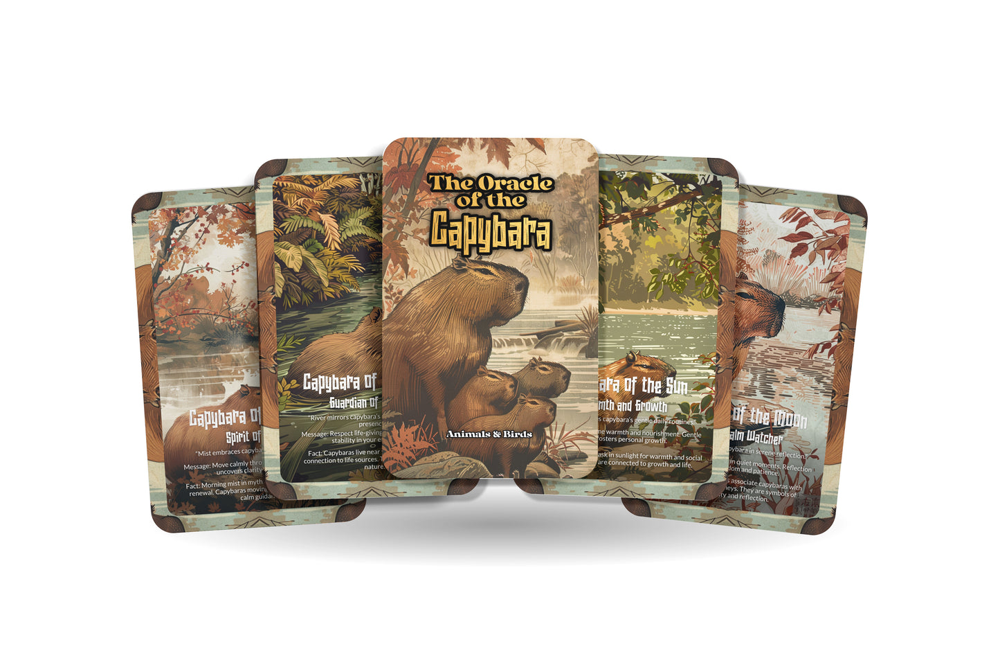The Oracle of the Capybara – A Gentle Water Oracle Deck – 22 Oracle Cards – Harmony of River & Land