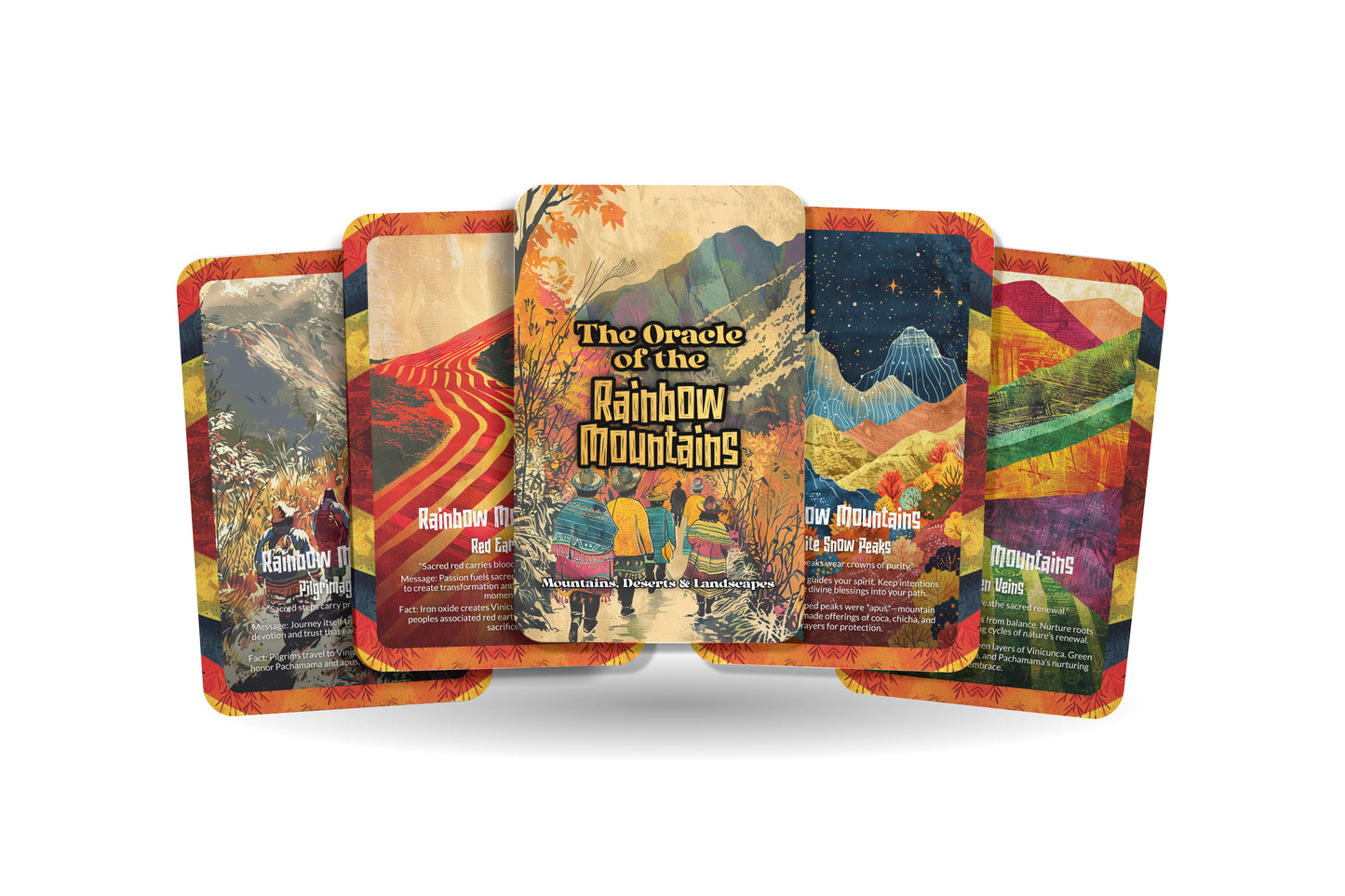 The Oracle of the Rainbow Mountains – A Living Earth Oracle Deck – 22 Oracle Cards – Spirit of Color & Stone