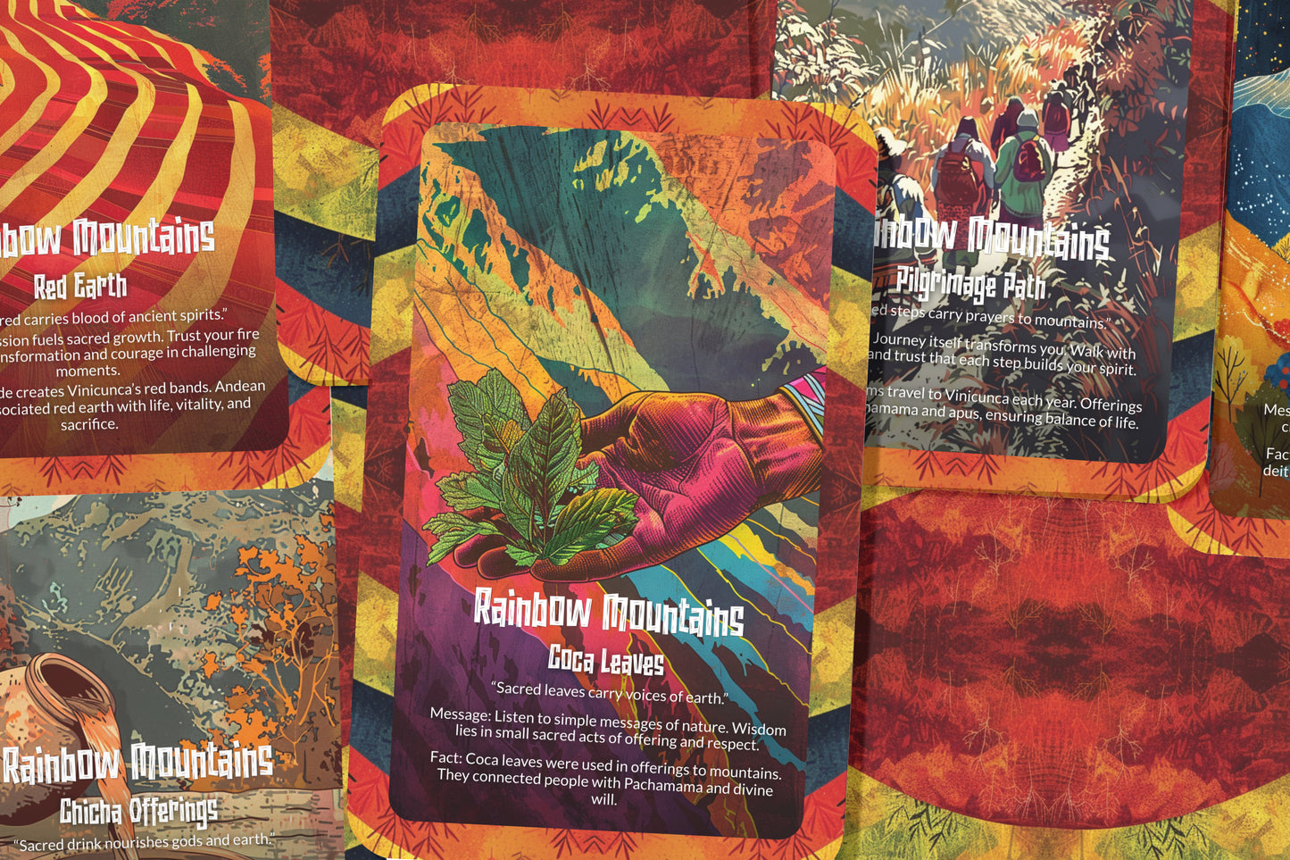 The Oracle of the Rainbow Mountains – A Living Earth Oracle Deck – 22 Oracle Cards – Spirit of Color & Stone