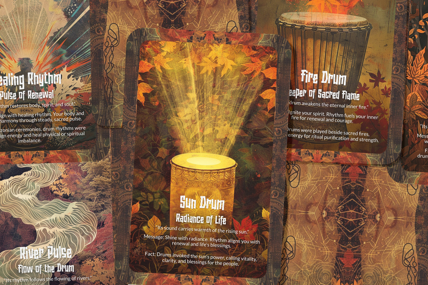 The Oracle of the Shaman’s Drum – A Ritual Rhythm Oracle Deck – 22 Oracle Cards – Heartbeat of Spirit & Ceremony
