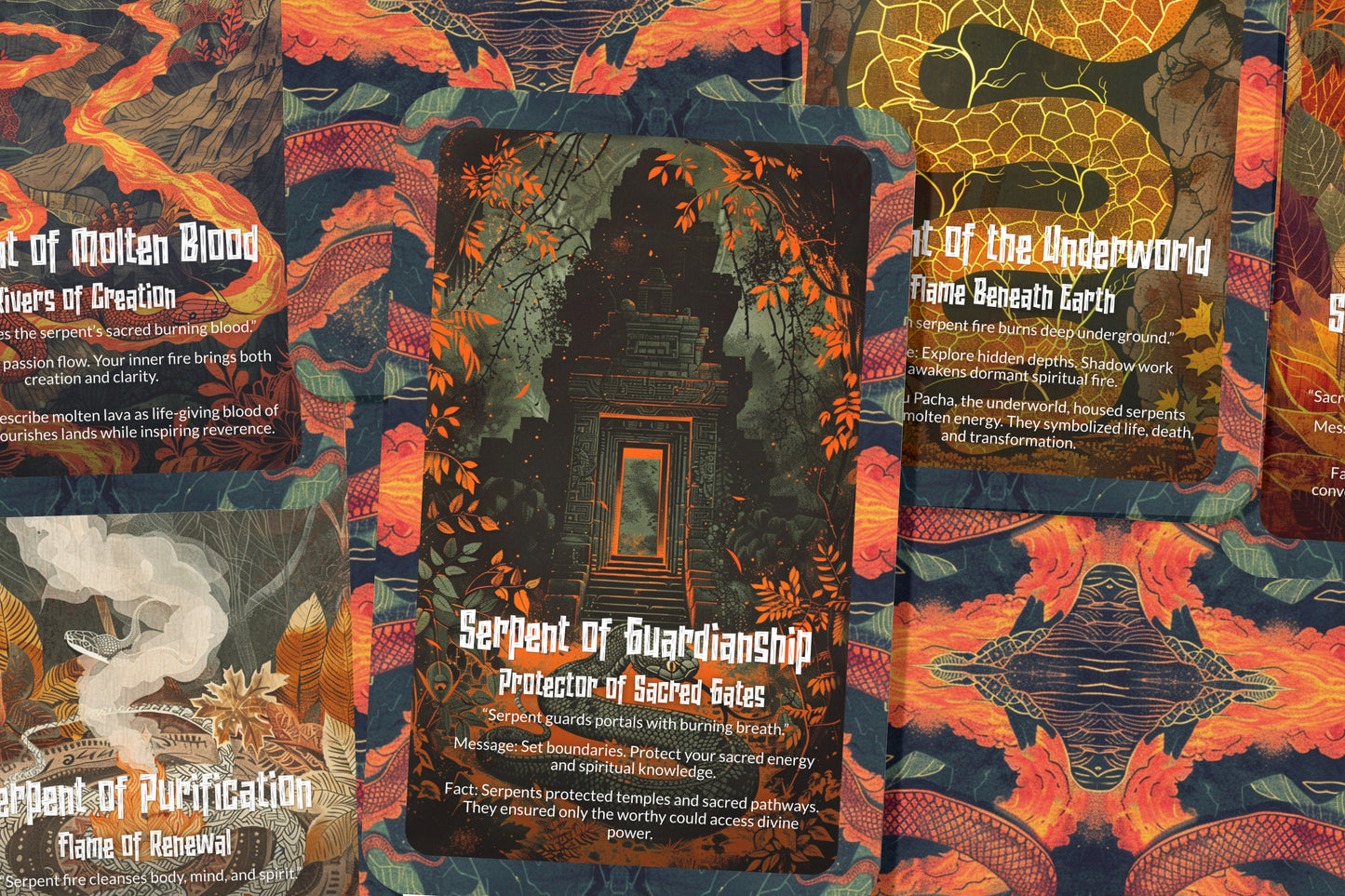 The Oracle of Fire Serpents – A Primal Energy Oracle Deck – 22 Oracle Cards – Flames of Transformation & Renewal