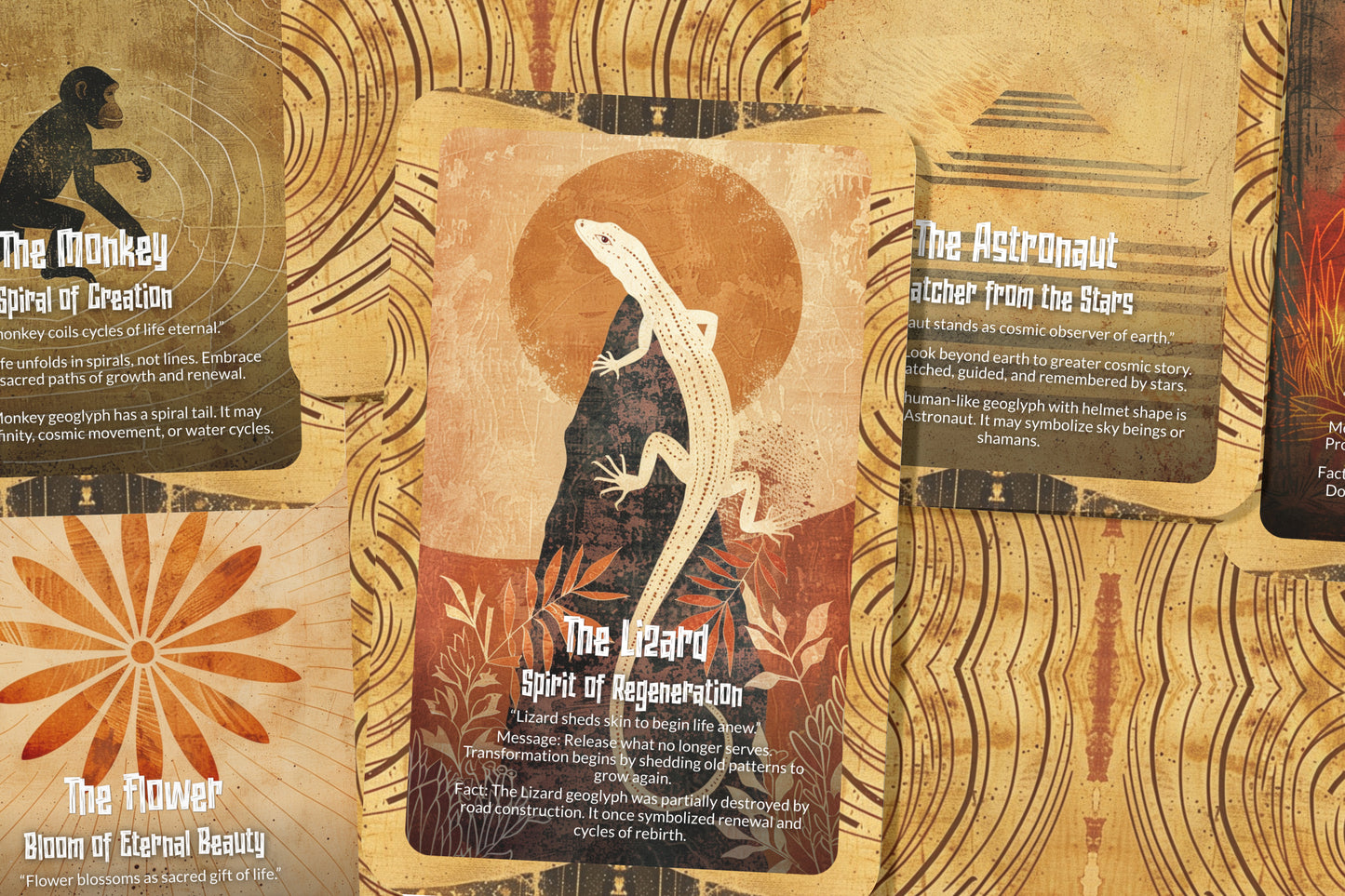 The Oracle of the Nazca Lines – A Sacred Geometry Oracle Deck – 22 Oracle Cards – Mysteries Etched in Desert Sands