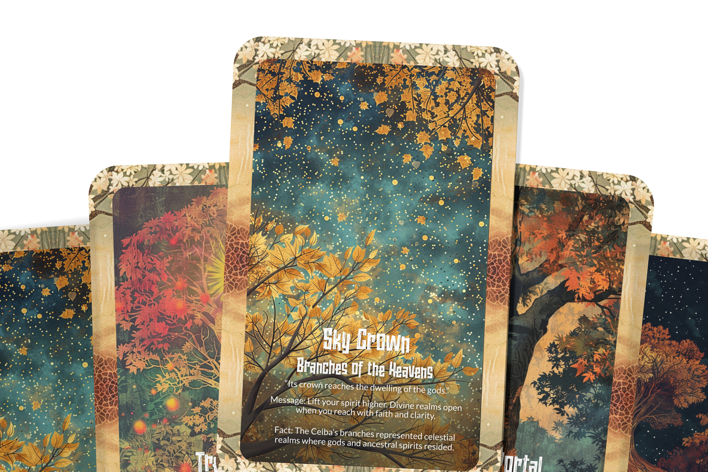 The Oracle of the Sacred Ceiba Tree – A World Tree Oracle Deck – 22 Oracle Cards – Axis of Earth, Sky & Underworld