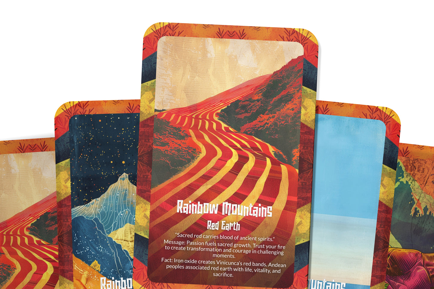 The Oracle of the Rainbow Mountains – A Living Earth Oracle Deck – 22 Oracle Cards – Spirit of Color & Stone