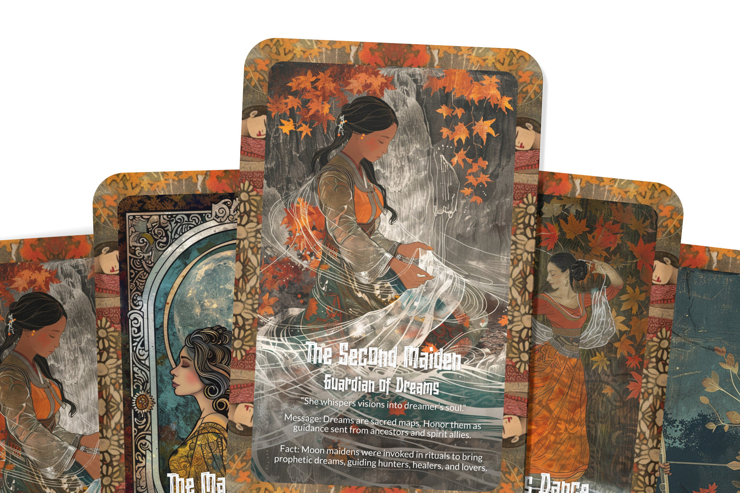 The Oracle of the Moon Maidens – A Lunar Spirit Oracle Deck – 22 Oracle Cards – Daughters of Night & Mystery