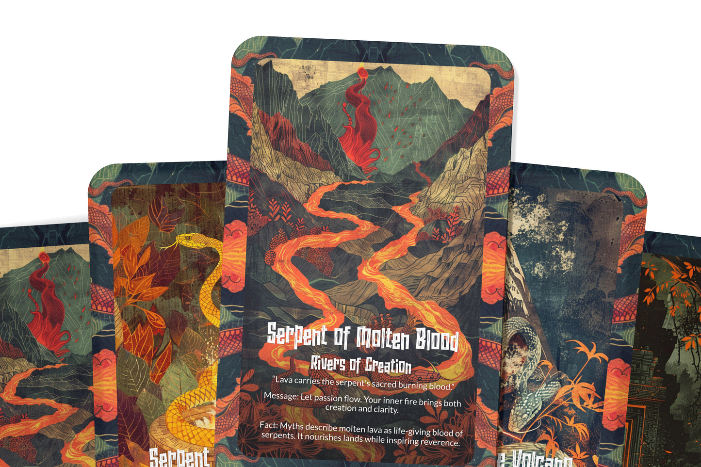 The Oracle of Fire Serpents – A Primal Energy Oracle Deck – 22 Oracle Cards – Flames of Transformation & Renewal
