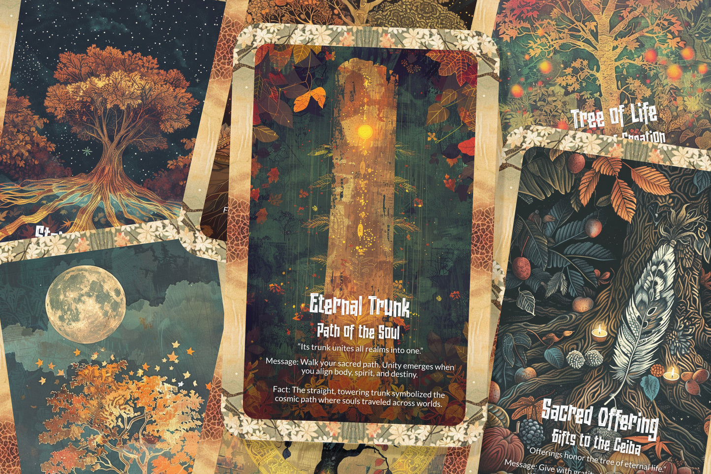 The Oracle of the Sacred Ceiba Tree – A World Tree Oracle Deck – 22 Oracle Cards – Axis of Earth, Sky & Underworld