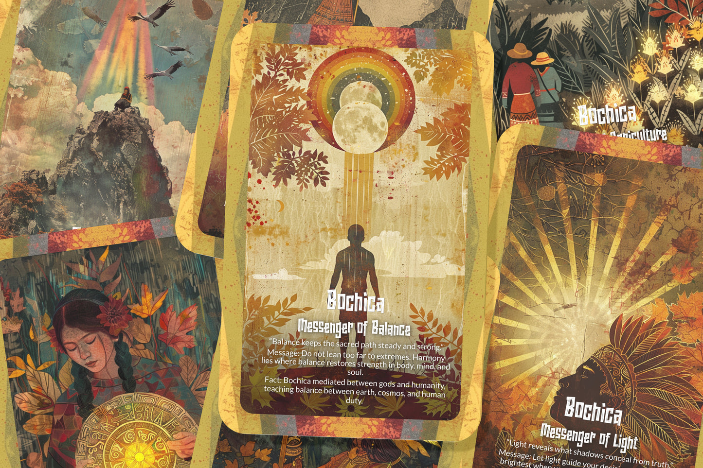 The Oracle of Bochica – A Teacher God Oracle Deck – 22 Oracle Cards – Bringer of Light & Law