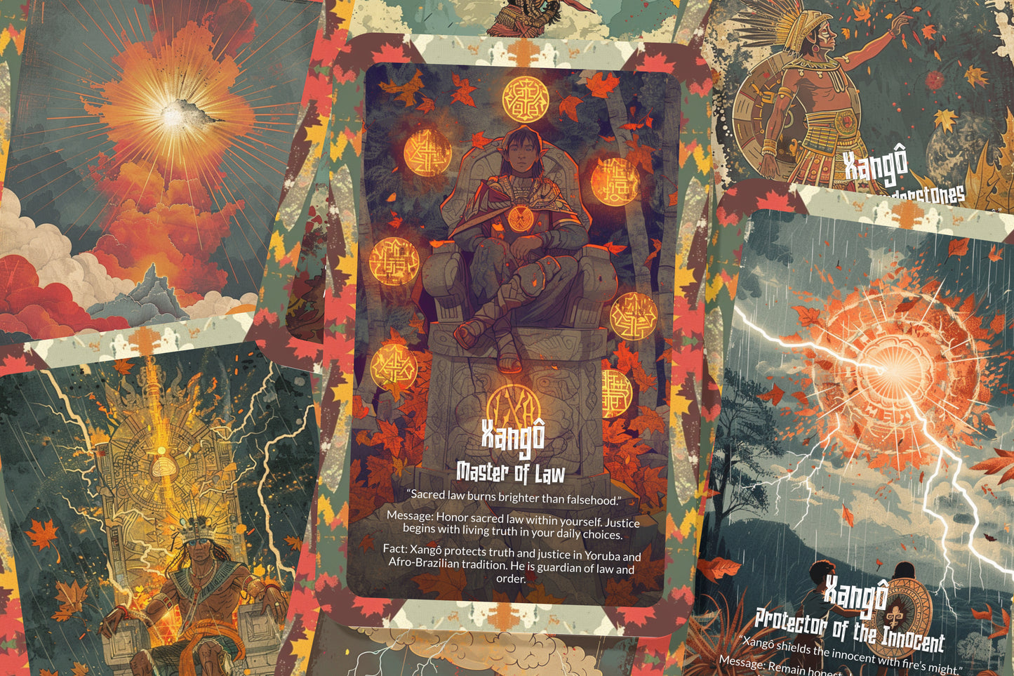 The Oracle of Xangô – A Justice God Oracle Deck – 22 Oracle Cards – Wielder of Thunder & Balance