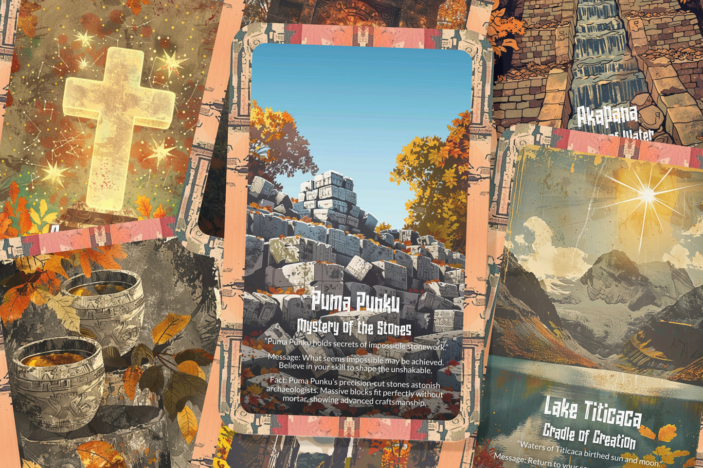 The Oracle of Tiwanaku – A Lost Civilization Oracle Deck – 22 Oracle Cards – Portals of Andean Wisdom