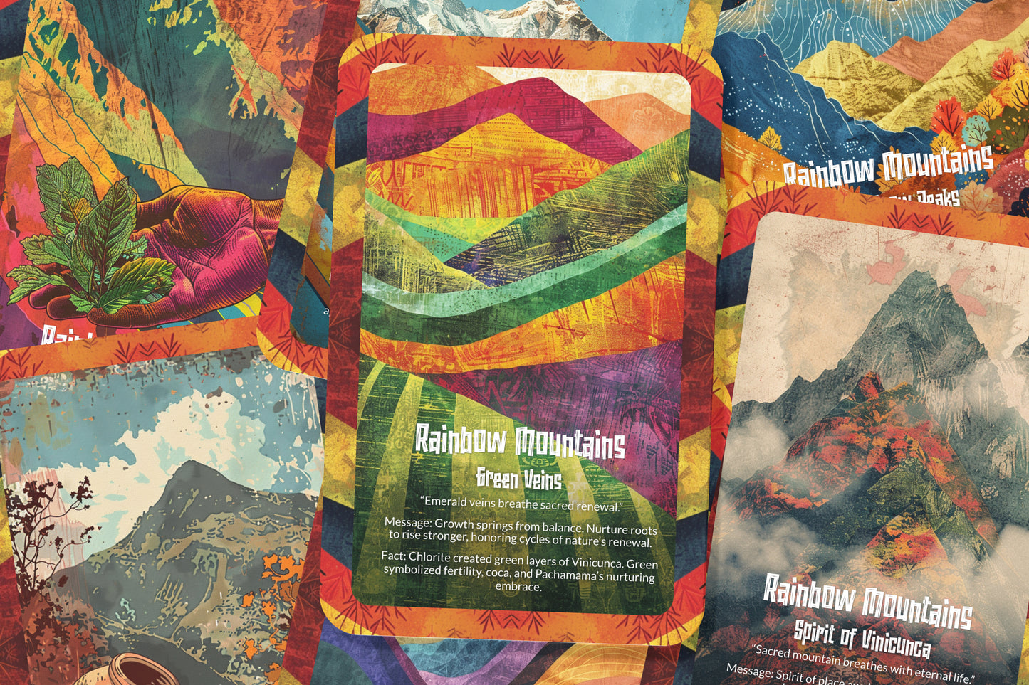 The Oracle of the Rainbow Mountains – A Living Earth Oracle Deck – 22 Oracle Cards – Spirit of Color & Stone