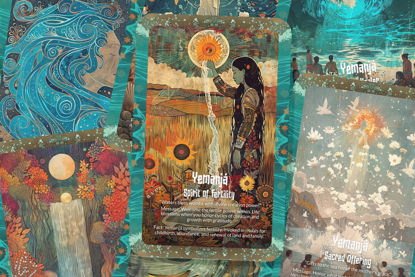 The Oracle of Yemanjá – An Ocean Goddess Oracle Deck – 22 Oracle Cards – Mother of Waters & Fertility