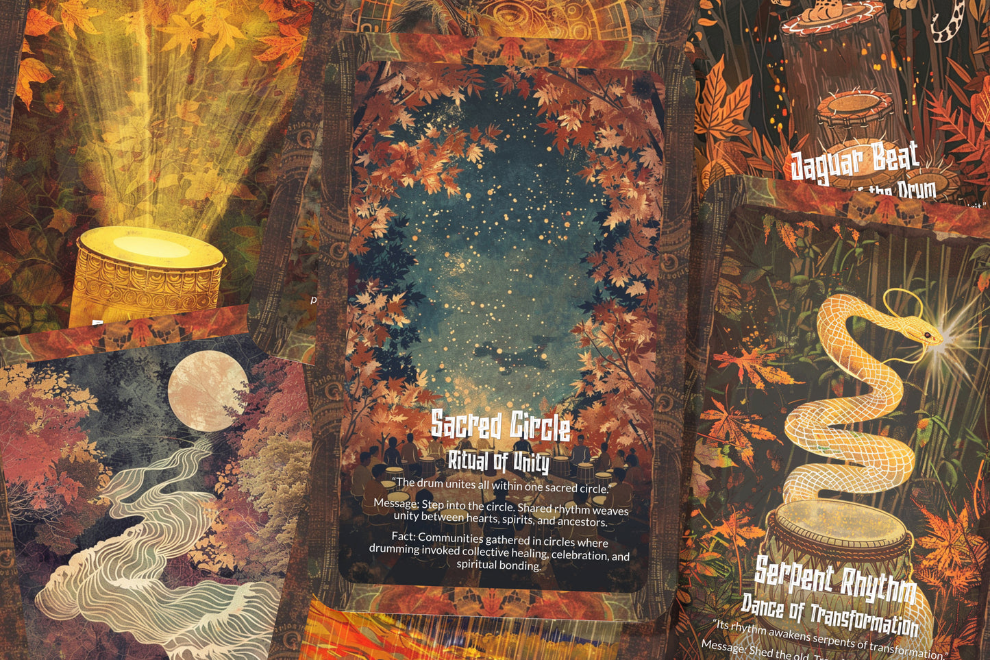 The Oracle of the Shaman’s Drum – A Ritual Rhythm Oracle Deck – 22 Oracle Cards – Heartbeat of Spirit & Ceremony