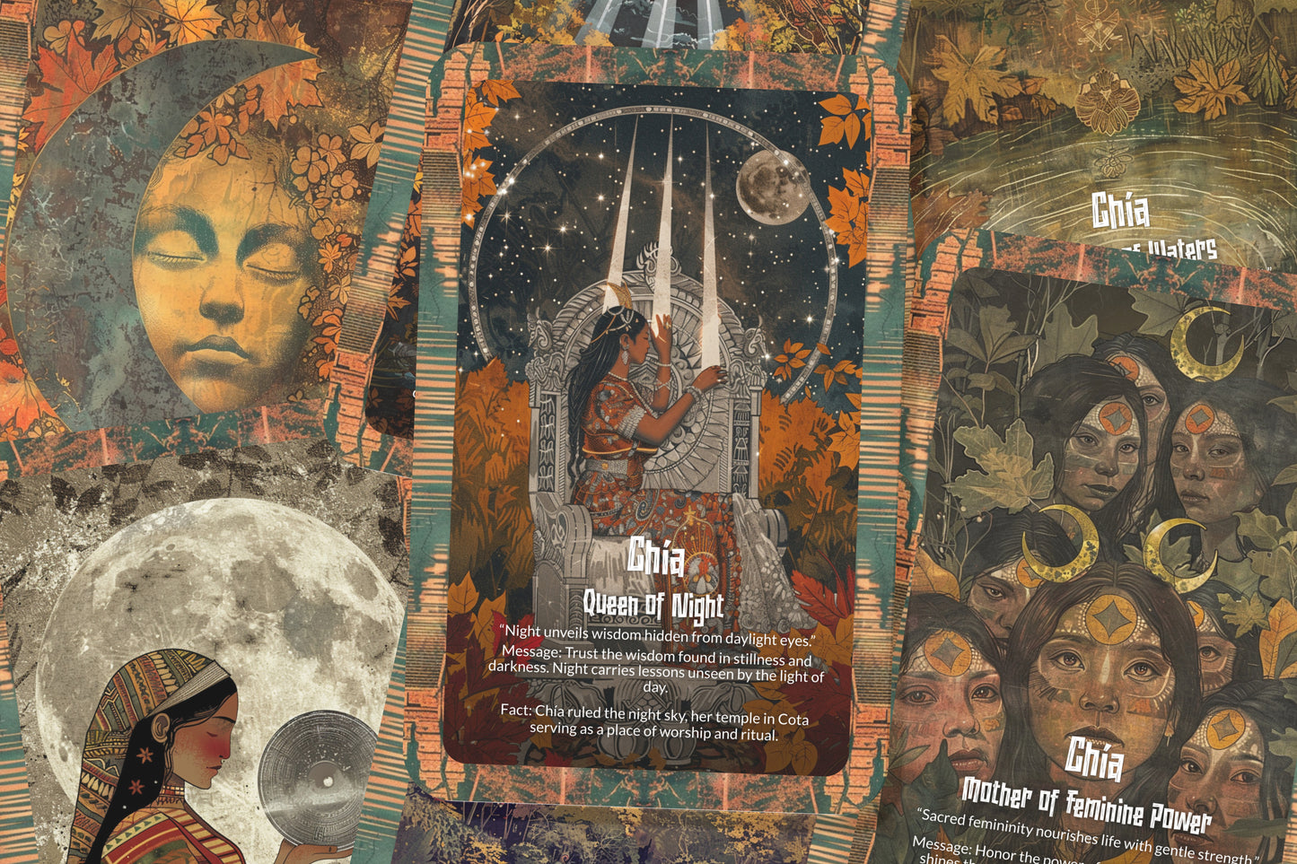 The Oracle of Chía – A Moon Goddess Oracle Deck – 22 Oracle Cards – Radiance of Night & Love