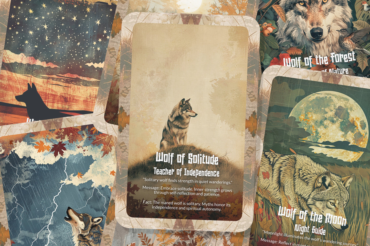 The Oracle of the Maned Wolf – A Sacred Wanderer Oracle Deck – 22 Oracle Cards – Keeper of the Grasslands