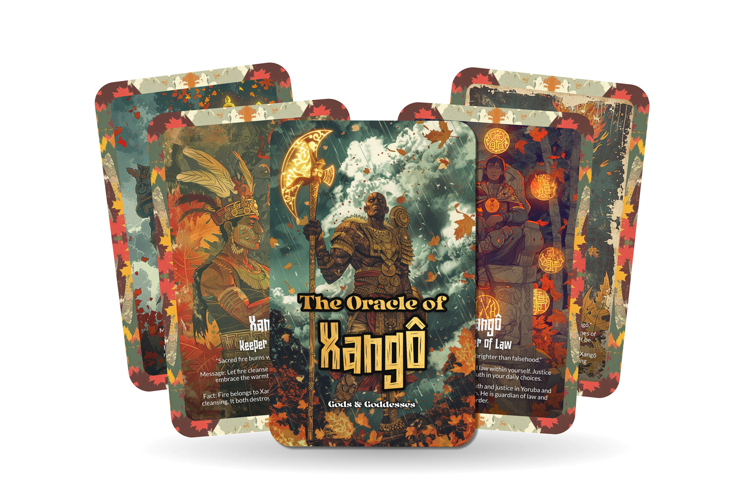 The Oracle of Xangô – A Justice God Oracle Deck – 22 Oracle Cards – Wielder of Thunder & Balance