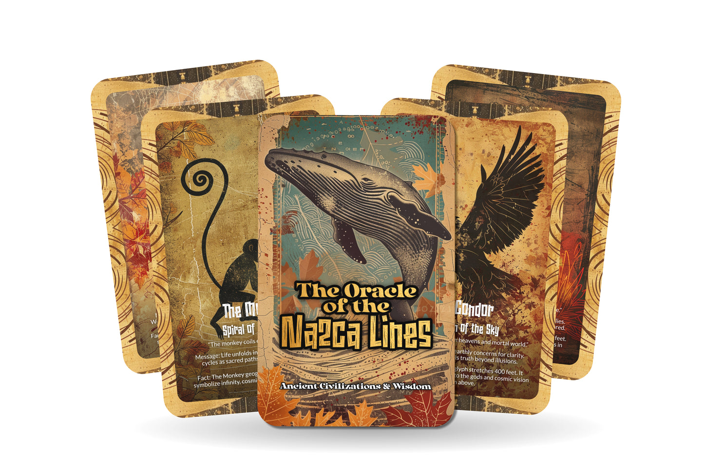 The Oracle of the Nazca Lines – A Sacred Geometry Oracle Deck – 22 Oracle Cards – Mysteries Etched in Desert Sands