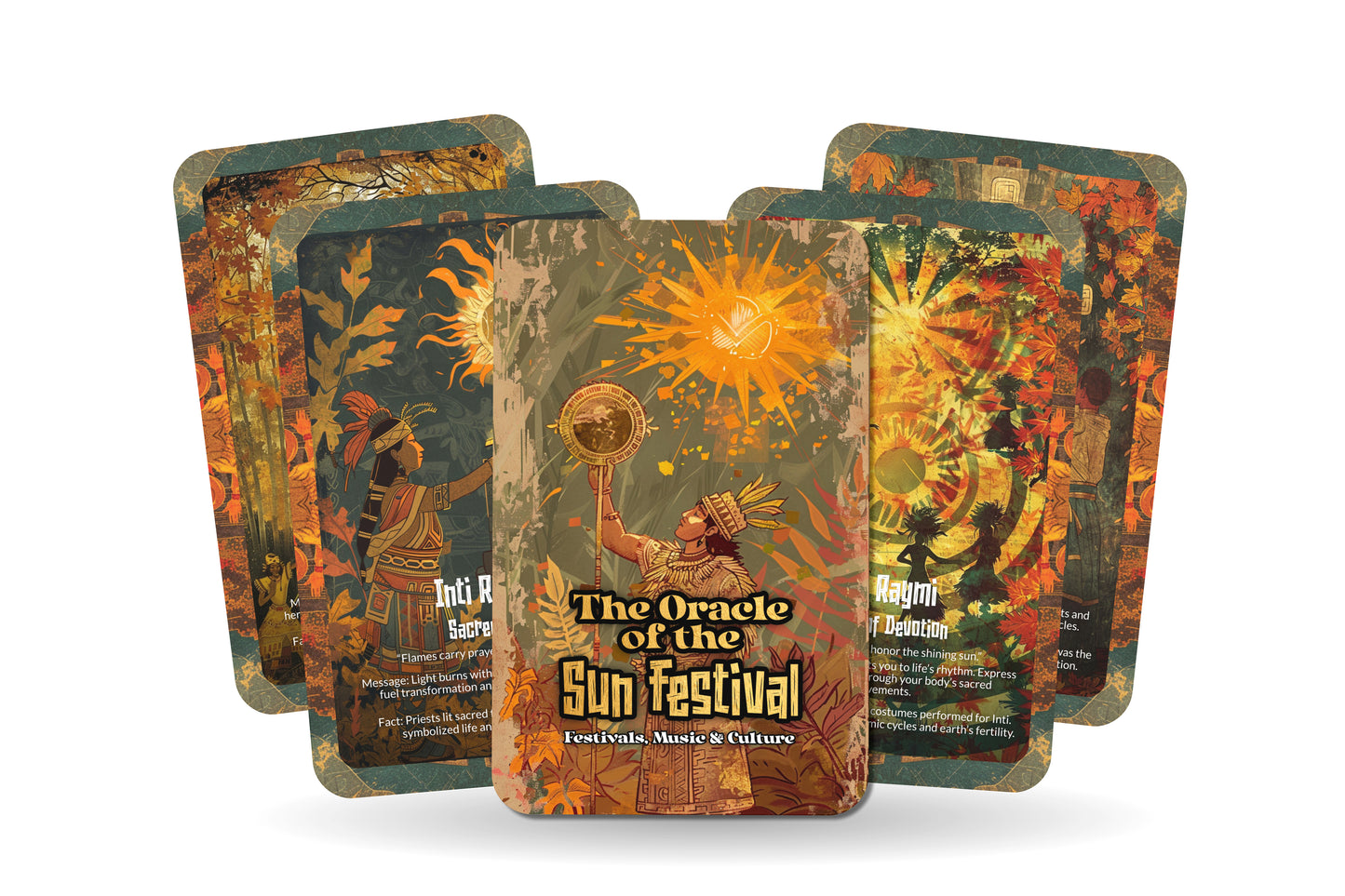 The Oracle of the Sun Festival – A Solar Celebration Oracle Deck – 22 Oracle Cards – Power of Light & Renewal