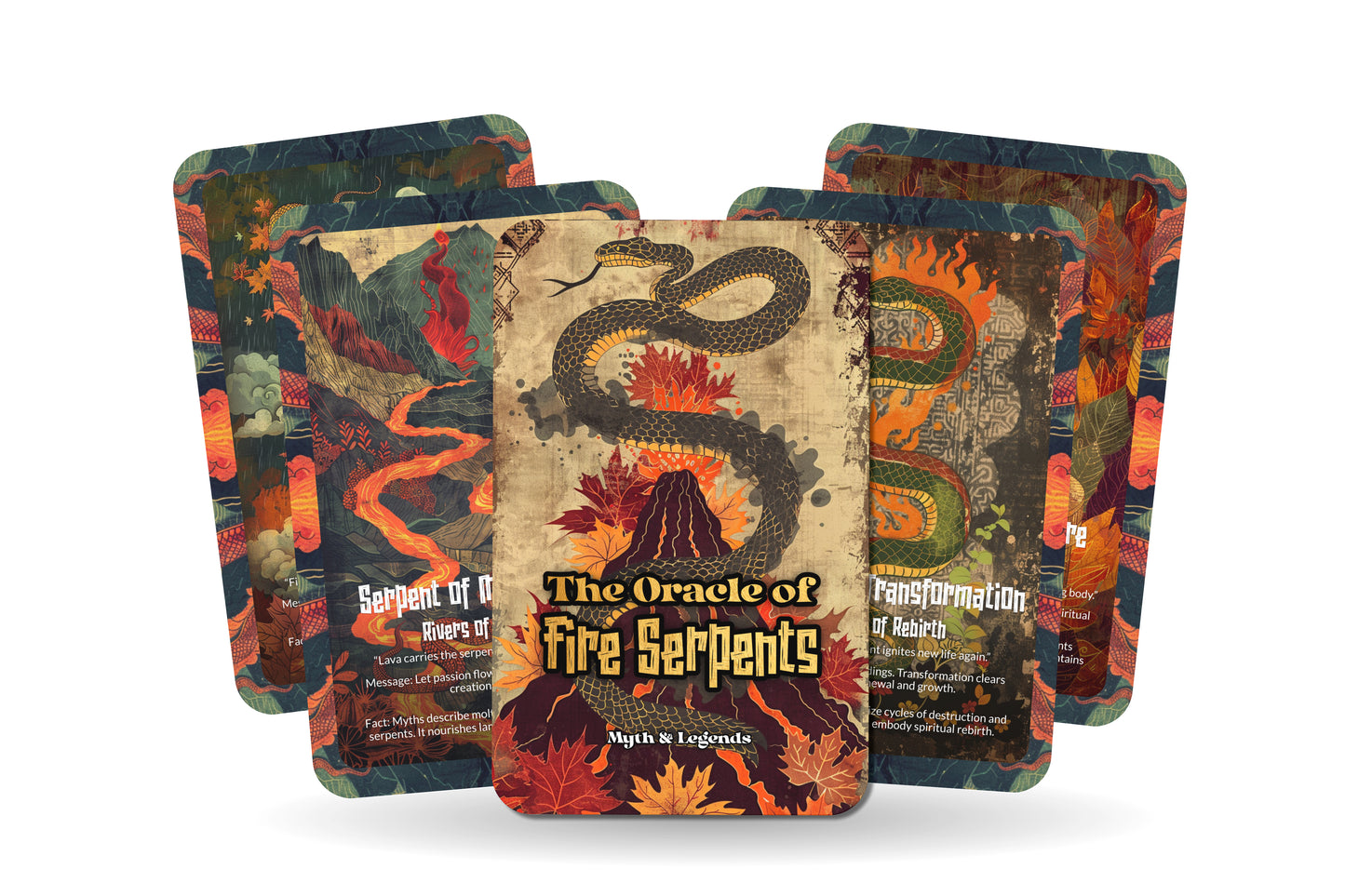 The Oracle of Fire Serpents – A Primal Energy Oracle Deck – 22 Oracle Cards – Flames of Transformation & Renewal