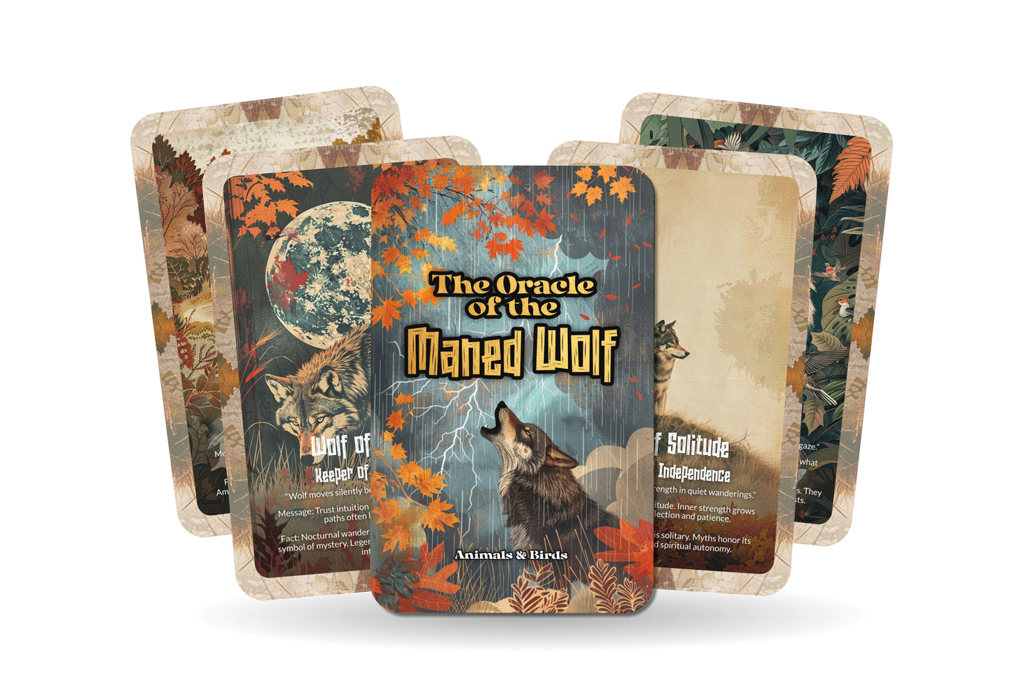The Oracle of the Maned Wolf – A Sacred Wanderer Oracle Deck – 22 Oracle Cards – Keeper of the Grasslands