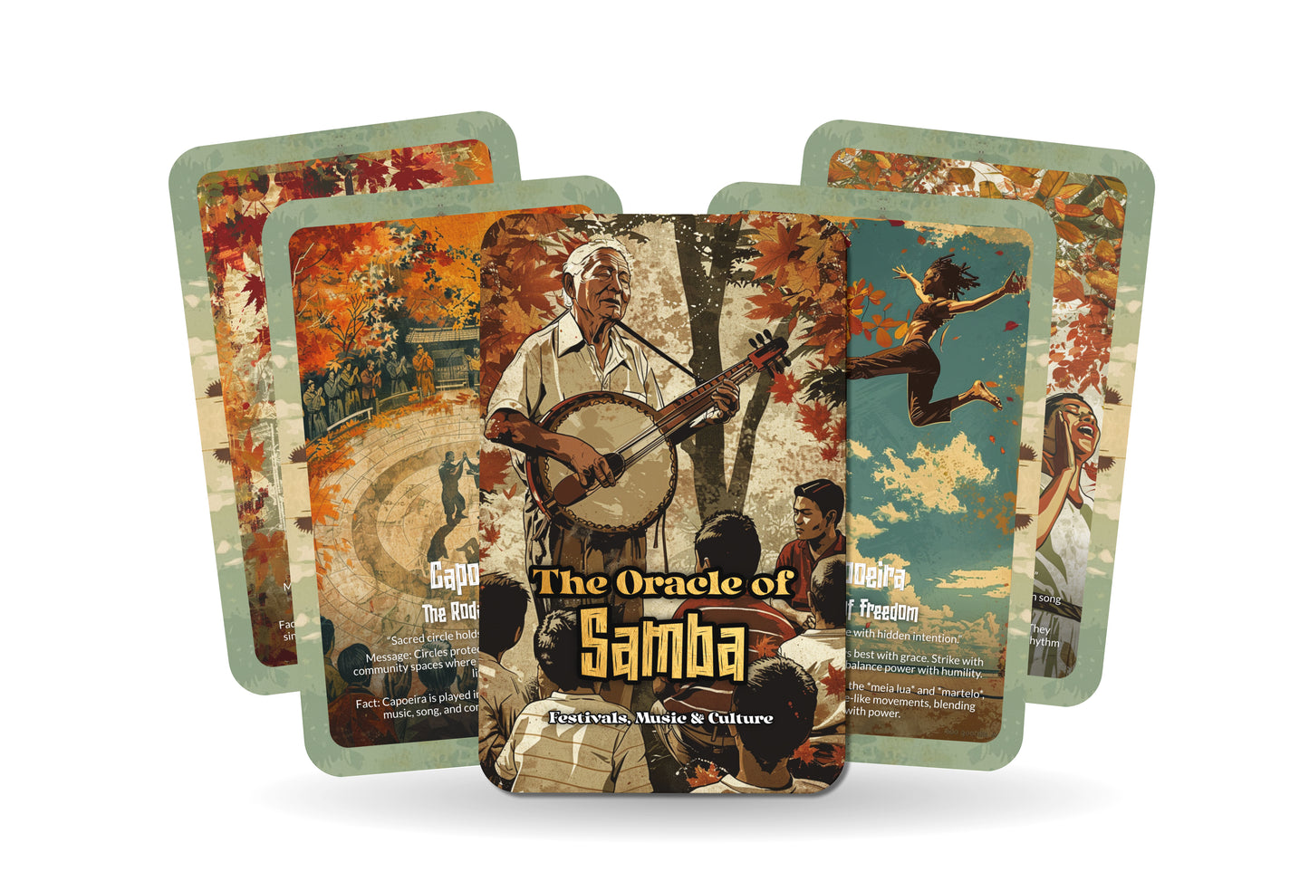 The Oracle of Samba – A Festival Oracle Deck – 22 Oracle Cards – Joyful Beats of Carnival Fire