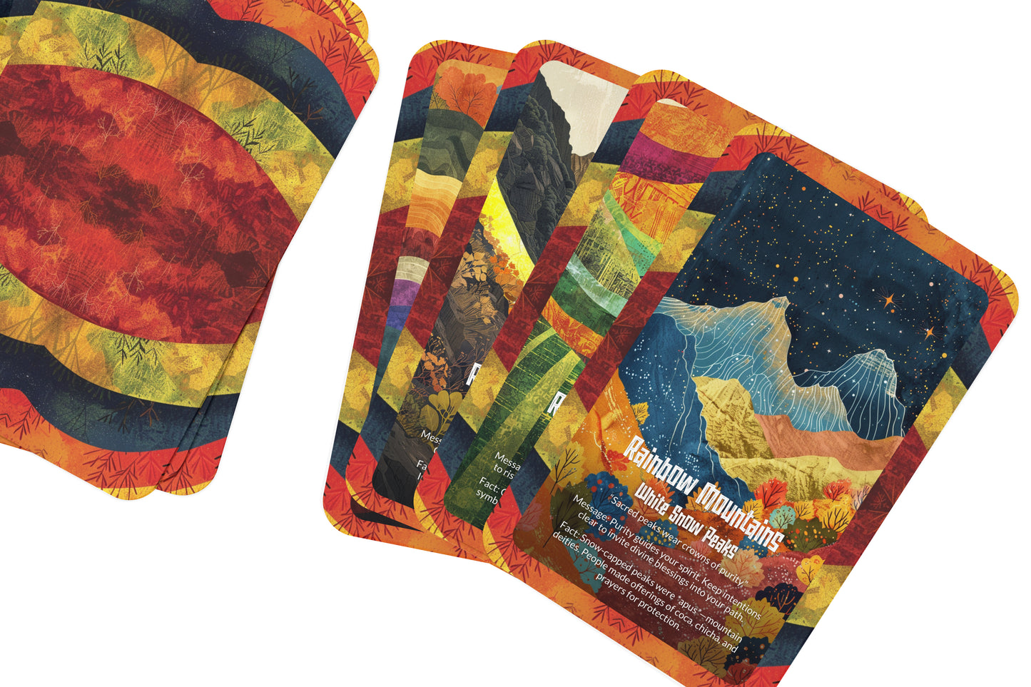 The Oracle of the Rainbow Mountains – A Living Earth Oracle Deck – 22 Oracle Cards – Spirit of Color & Stone