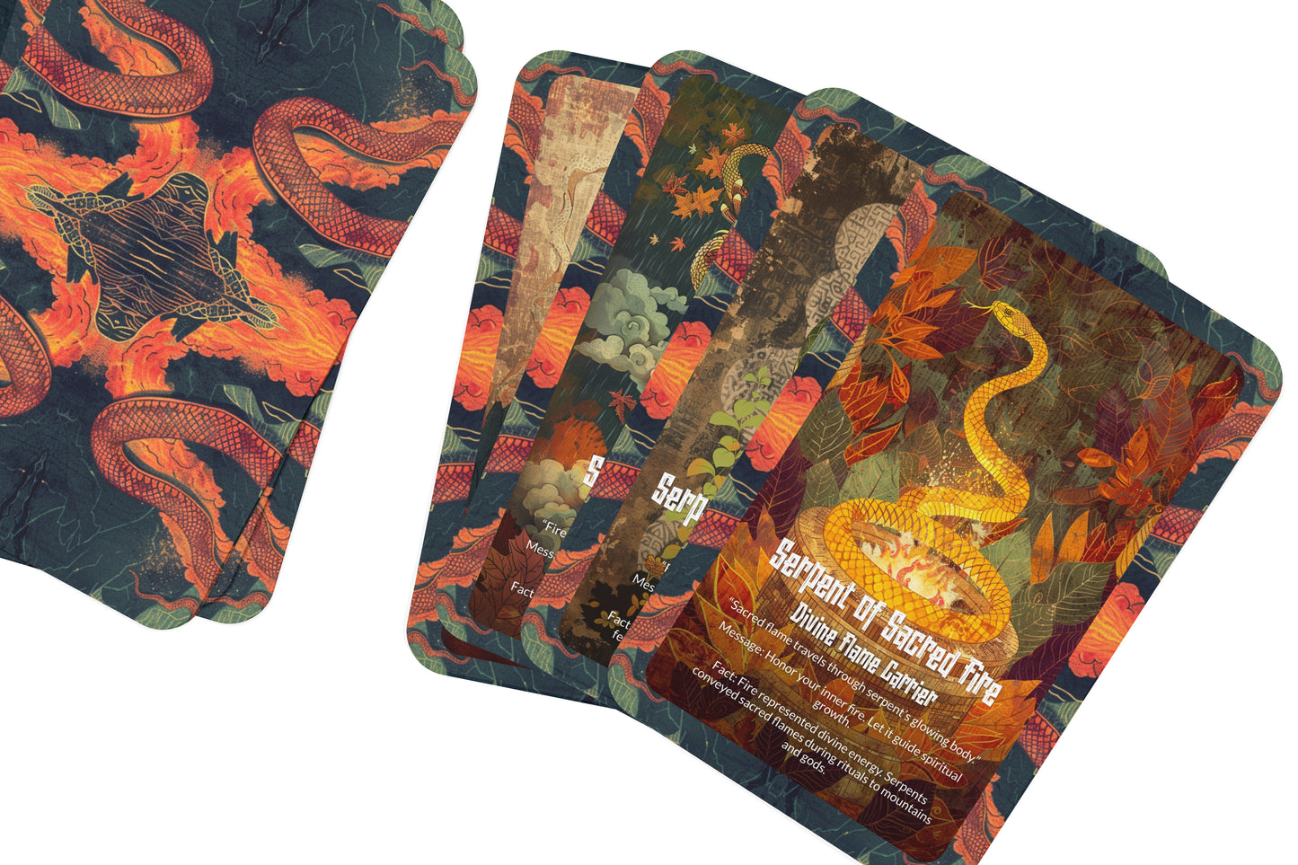 The Oracle of Fire Serpents – A Primal Energy Oracle Deck – 22 Oracle Cards – Flames of Transformation & Renewal