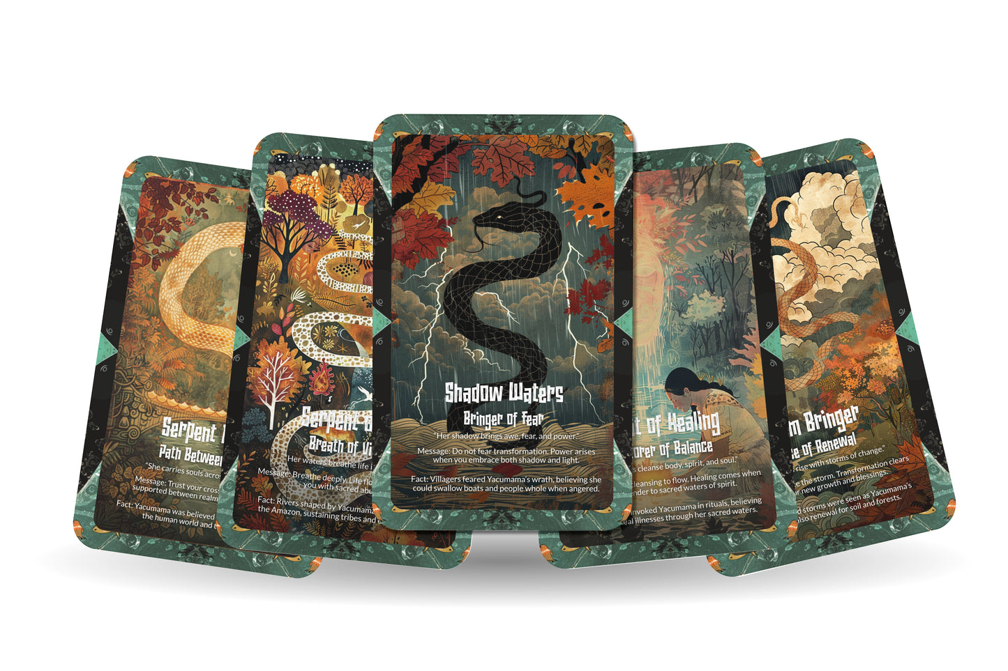 The Oracle of Yacumama – A Water Serpent Oracle Deck – 22 Oracle Cards – Guardian of Rivers & Depths