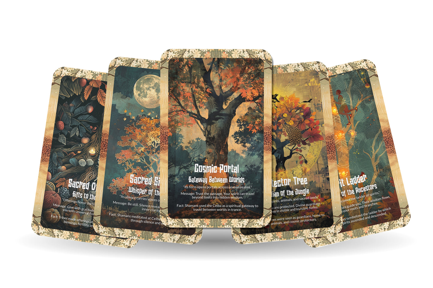 The Oracle of the Sacred Ceiba Tree – A World Tree Oracle Deck – 22 Oracle Cards – Axis of Earth, Sky & Underworld