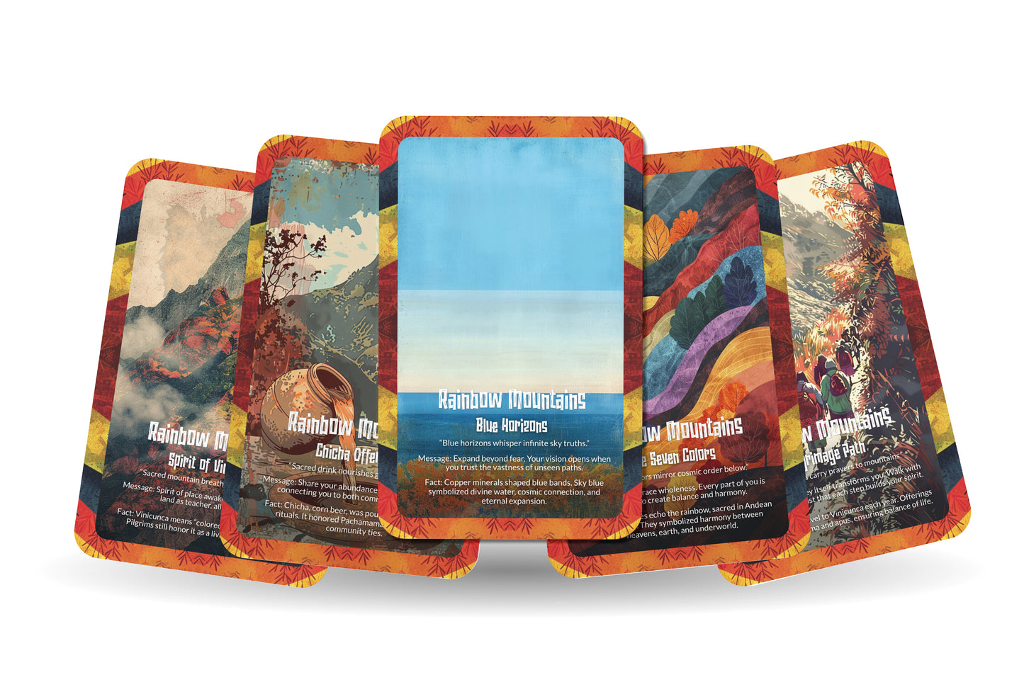 The Oracle of the Rainbow Mountains – A Living Earth Oracle Deck – 22 Oracle Cards – Spirit of Color & Stone