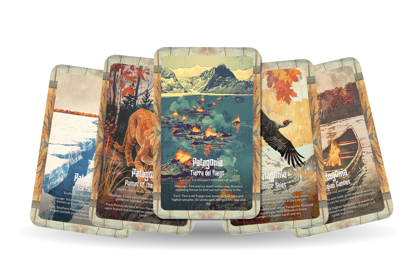 The Oracle of Patagonia – A Wilderness Oracle Deck – 22 Oracle Cards – Lands of Ice, Wind & Fire