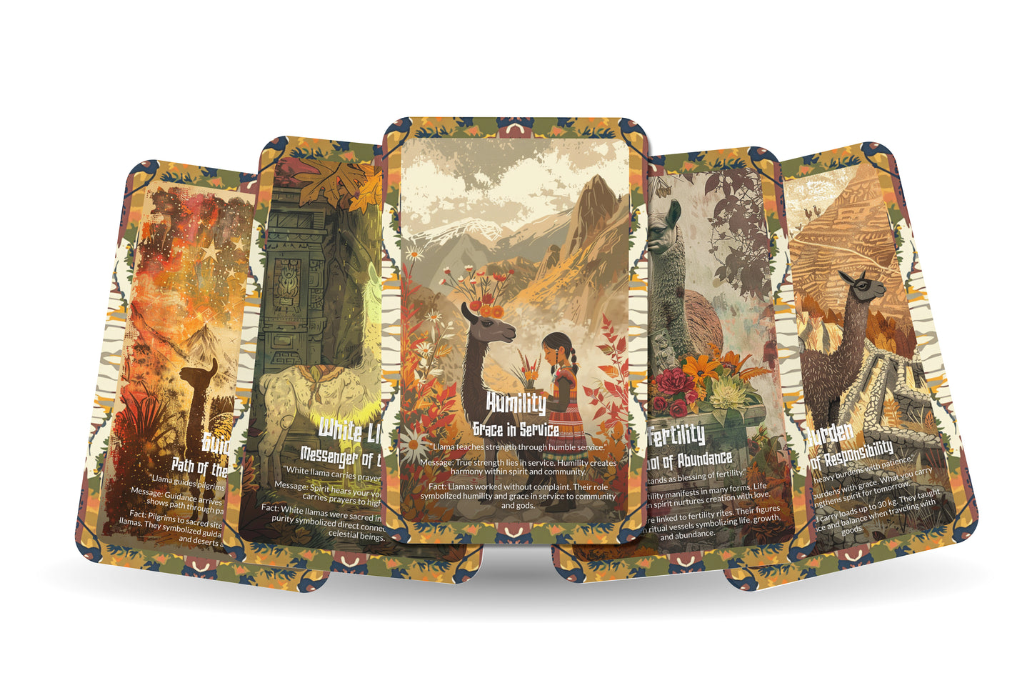 The Oracle of the Llama – A Sacred Carrier Oracle Deck – 22 Oracle Cards – Protector of the Andean Path