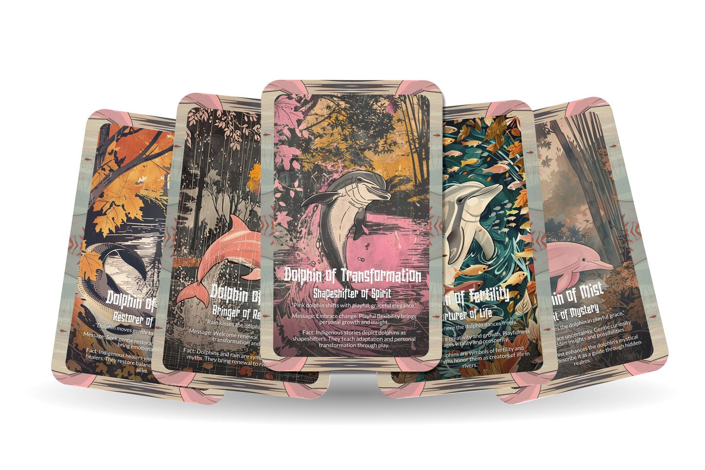 The Oracle of the Pink Dolphin – A River Spirit Oracle Deck – 22 Oracle Cards – Enchanter of Amazonian Waters