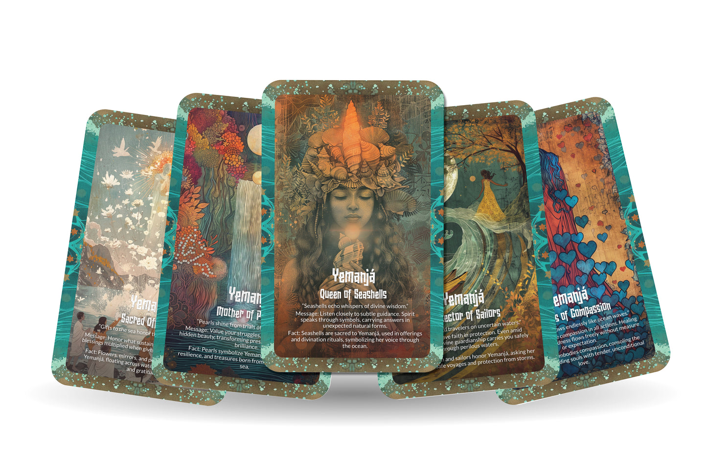 The Oracle of Yemanjá – An Ocean Goddess Oracle Deck – 22 Oracle Cards – Mother of Waters & Fertility