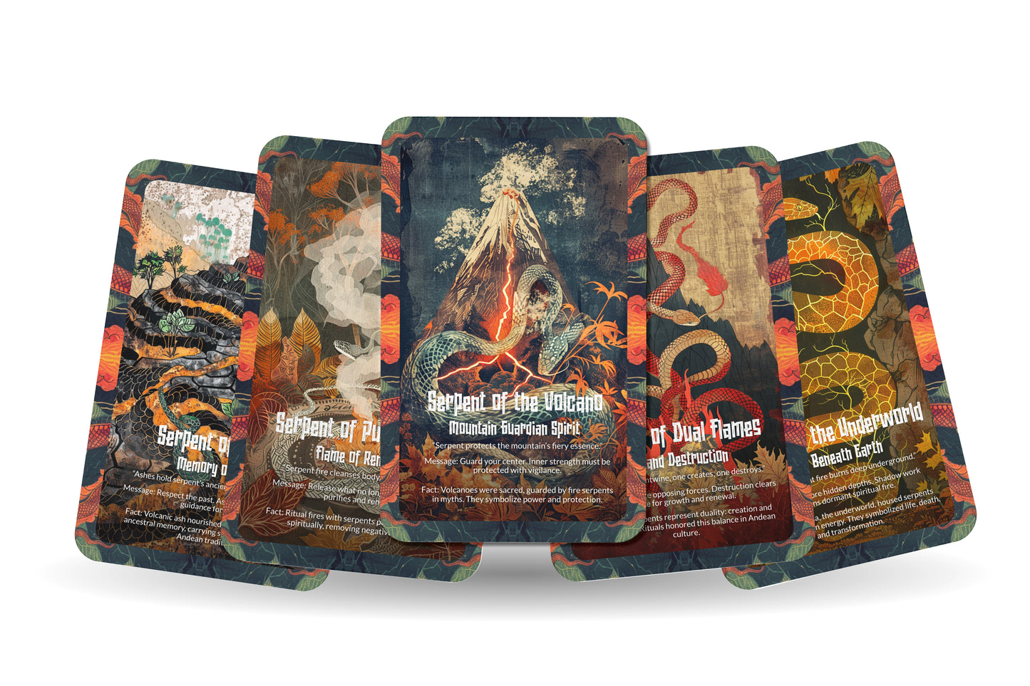 The Oracle of Fire Serpents – A Primal Energy Oracle Deck – 22 Oracle Cards – Flames of Transformation & Renewal