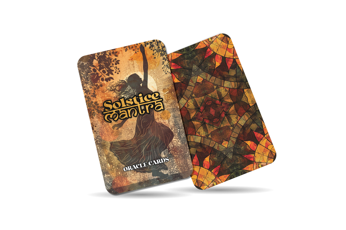 Solstice Mantra – A Seasonal Shift Oracle Deck – 22 Oracle Cards – Turning Point of Light and Shadow