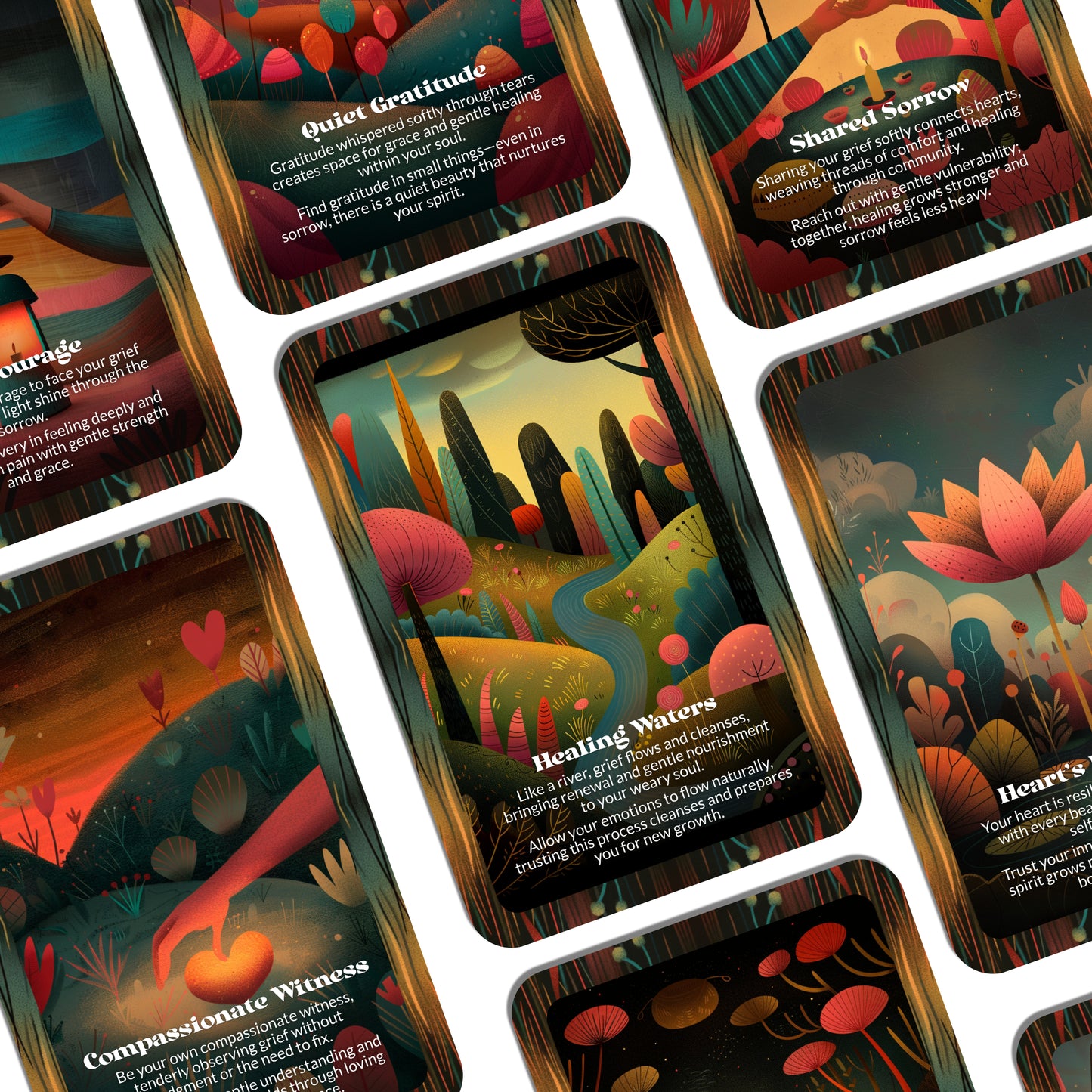 Glow & Grief – An Emotional Healing Oracle Deck – 22 Oracle Cards – Let Light Pass Through the Ache