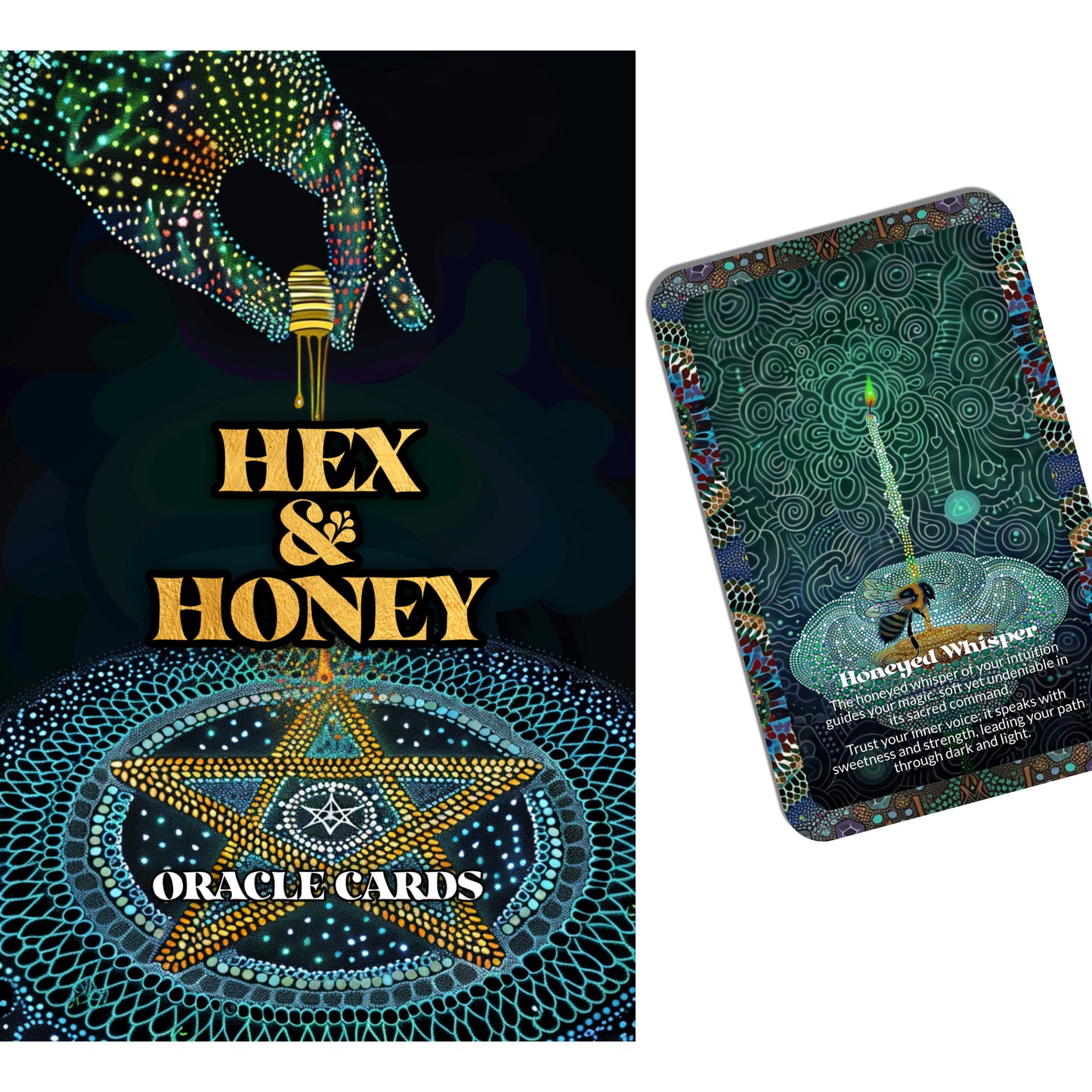 Hex & Honey – A Feminine Magick Oracle Deck – 22 Oracle Cards – Sweet Power, Dark Wisdom
