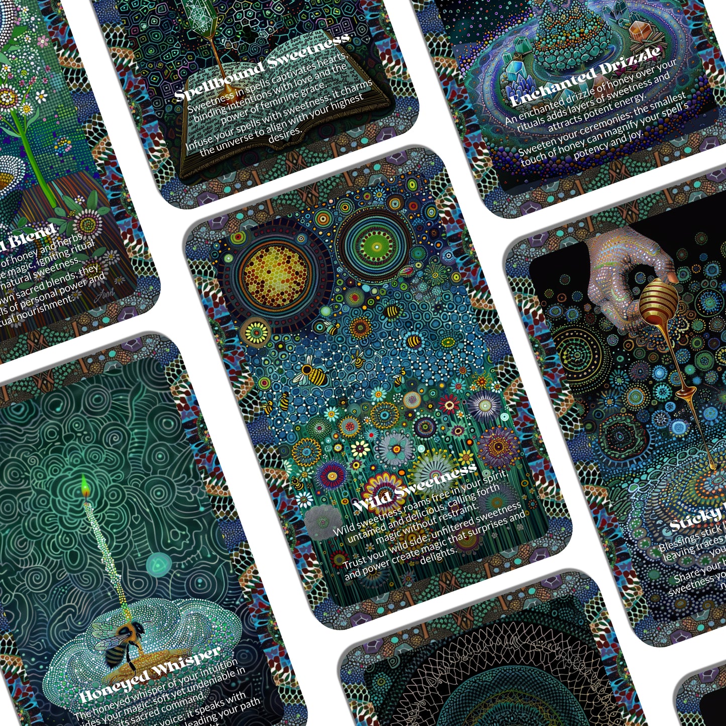 Hex & Honey – A Feminine Magick Oracle Deck – 22 Oracle Cards – Sweet Power, Dark Wisdom