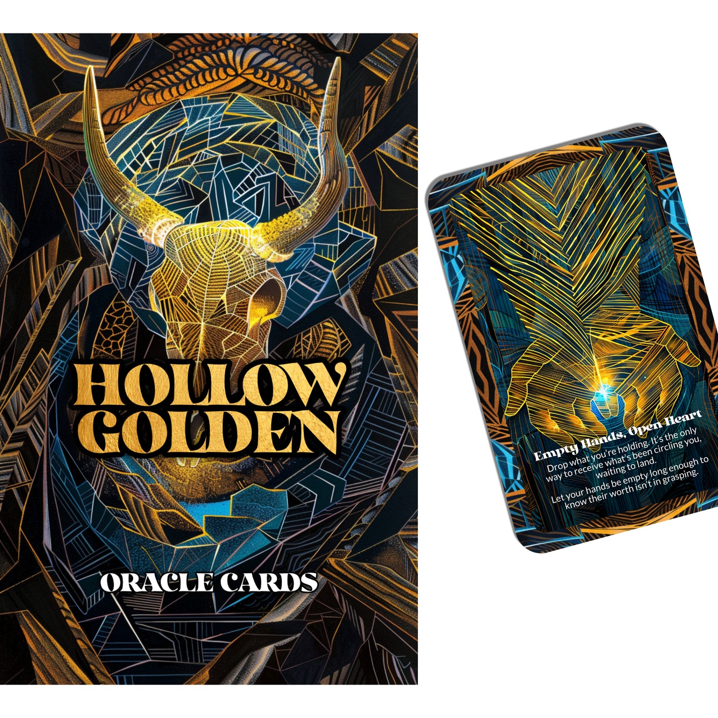 Hollow Golden – A Spiritual Beauty Oracle Deck – 22 Oracle Cards – Emptiness That Glows from Within