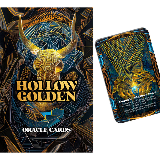 Hollow Golden – A Spiritual Beauty Oracle Deck – 22 Oracle Cards – Emptiness That Glows from Within