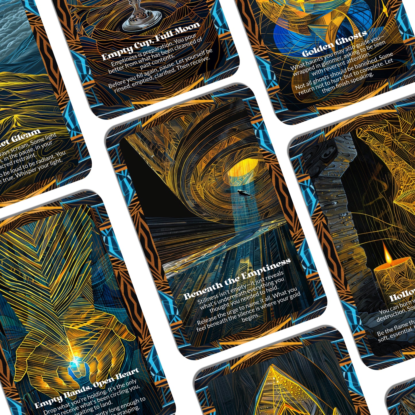 Hollow Golden – A Spiritual Beauty Oracle Deck – 22 Oracle Cards – Emptiness That Glows from Within