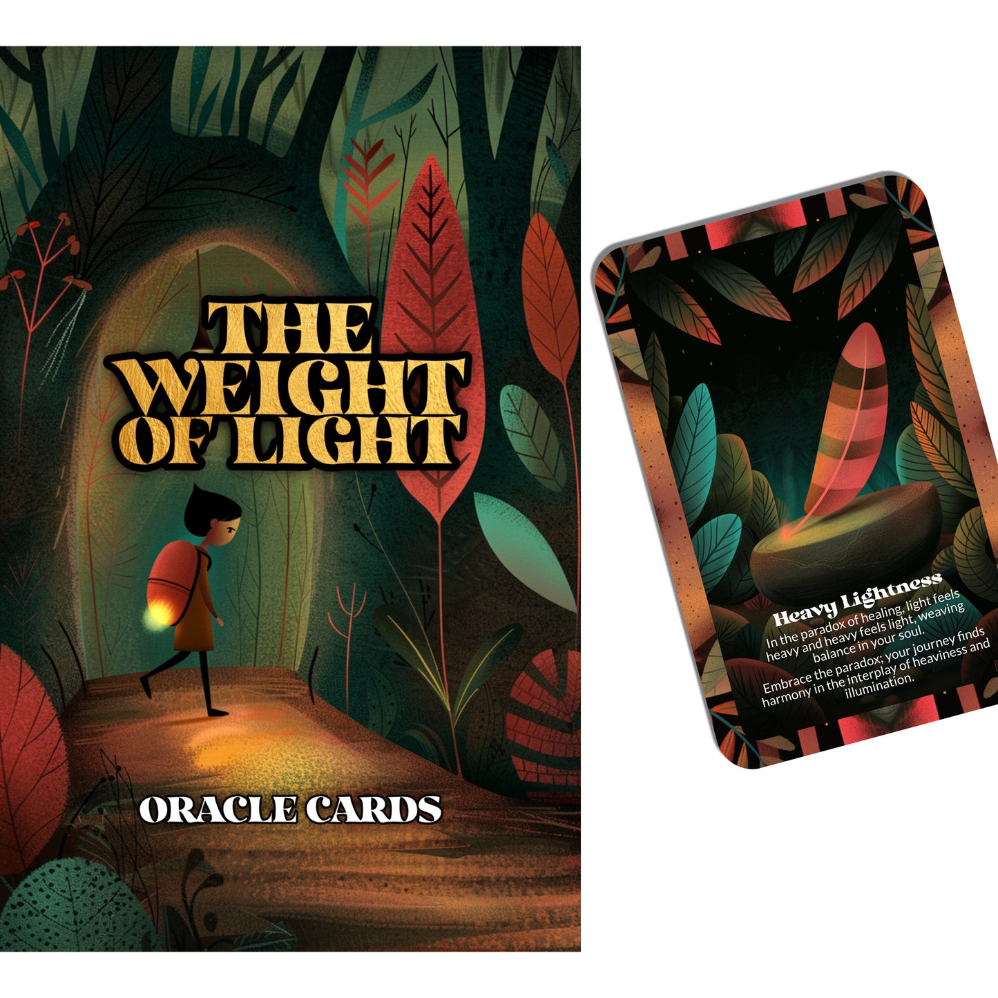 The Weight of Light – An Illumination Oracle Deck – 22 Oracle Cards – Hold the Glow Without Burning Out
