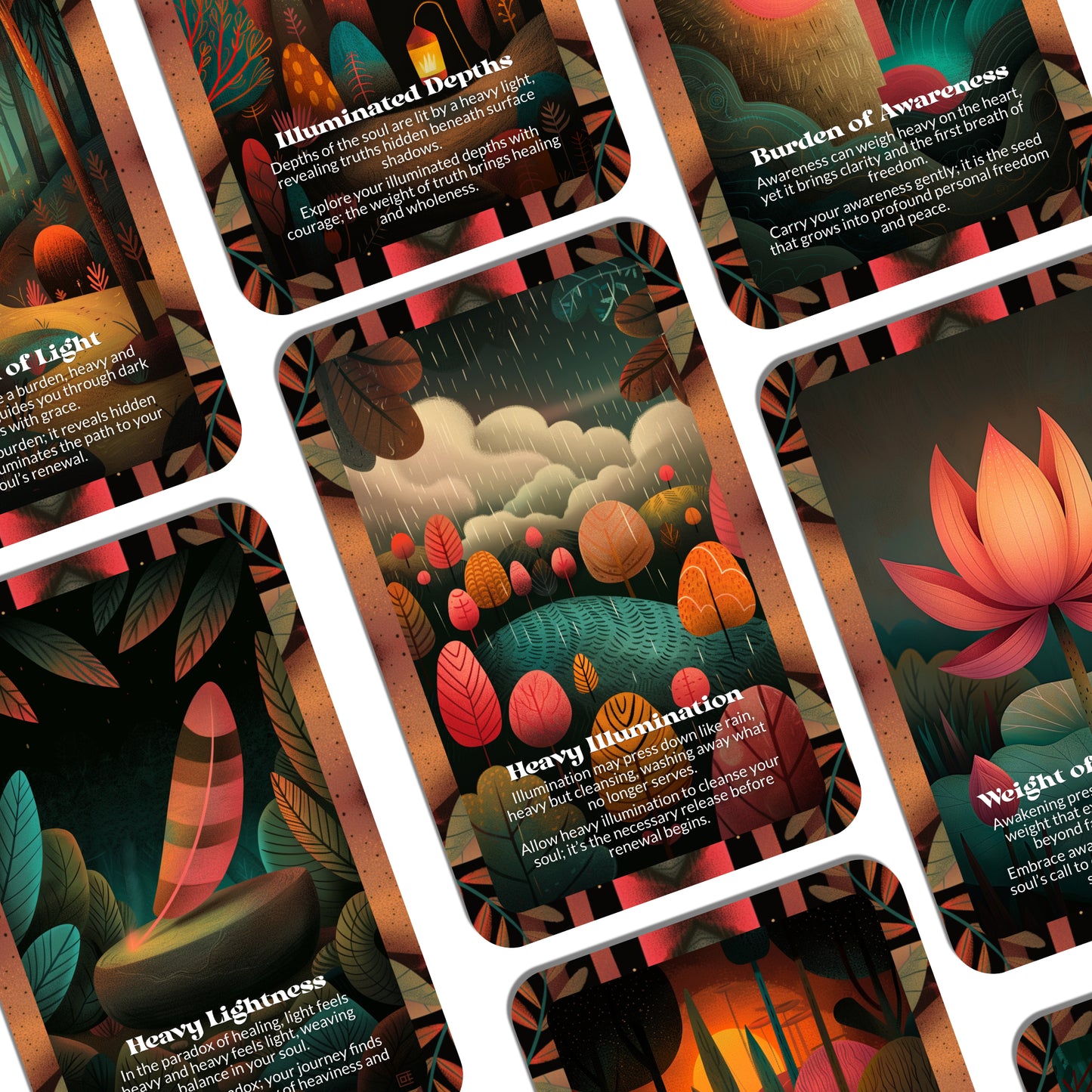 The Weight of Light – An Illumination Oracle Deck – 22 Oracle Cards – Hold the Glow Without Burning Out