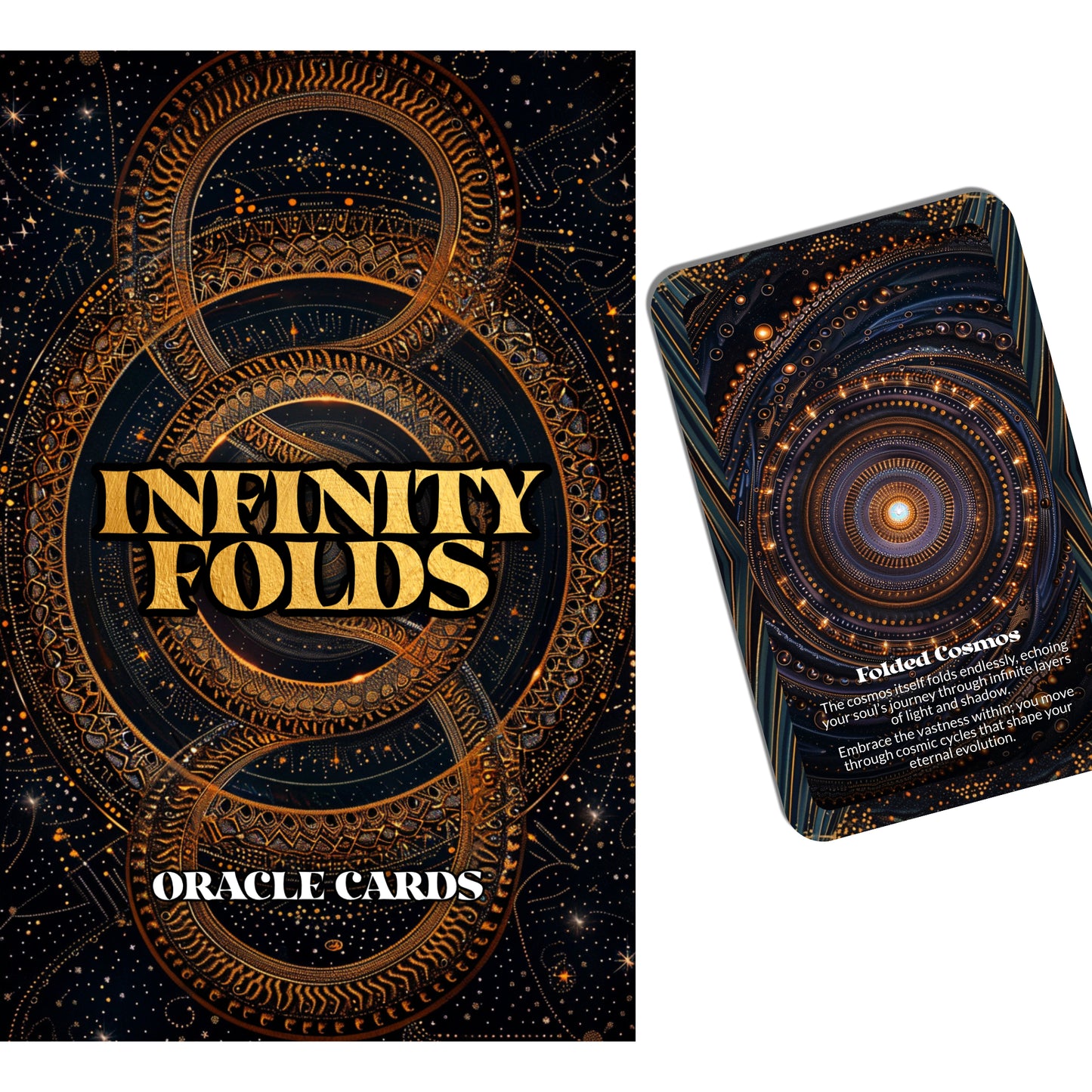 Infinity Folds – A Timeless Reflection Oracle Deck – 22 Oracle Cards – Where Eternity Bends Inward