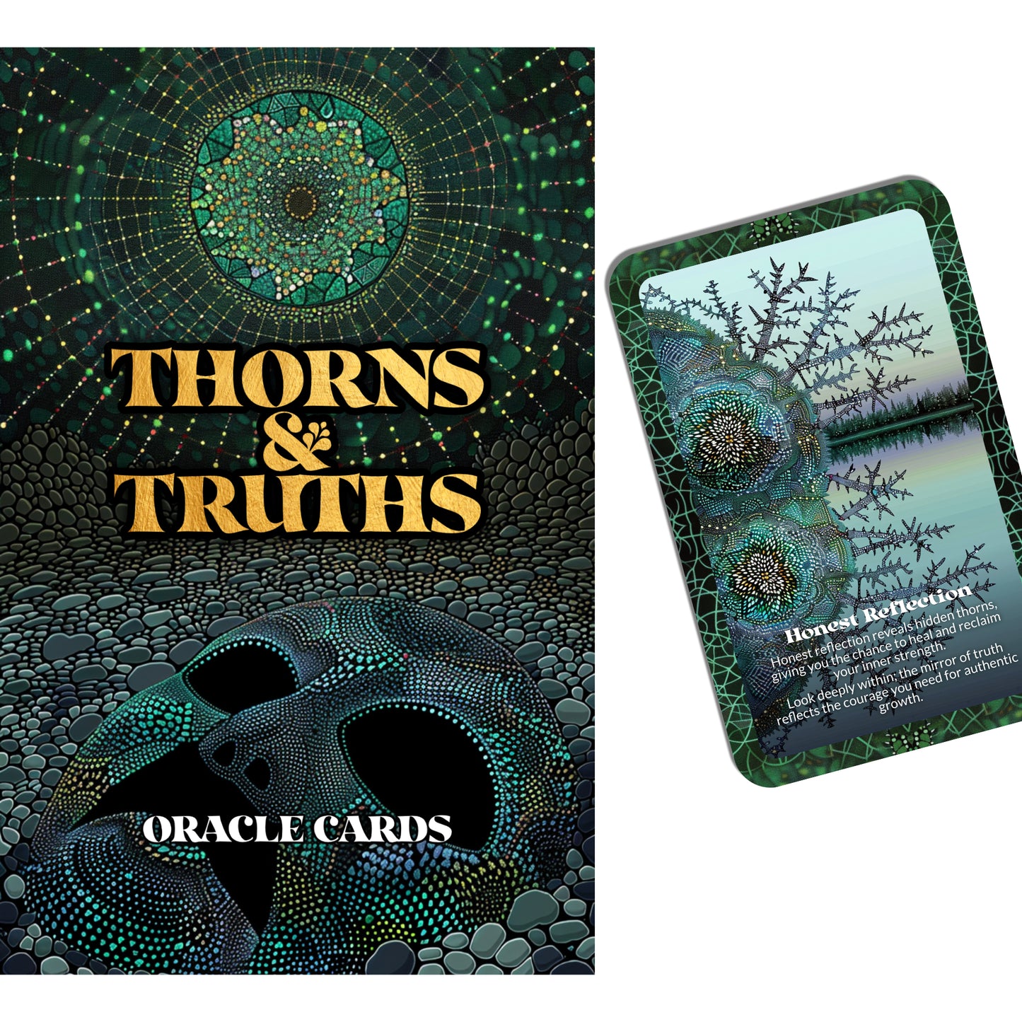 Thorns & Truths – A Fierce Growth Oracle Deck – 22 Oracle Cards – Pain Blooms into Powerful Knowing