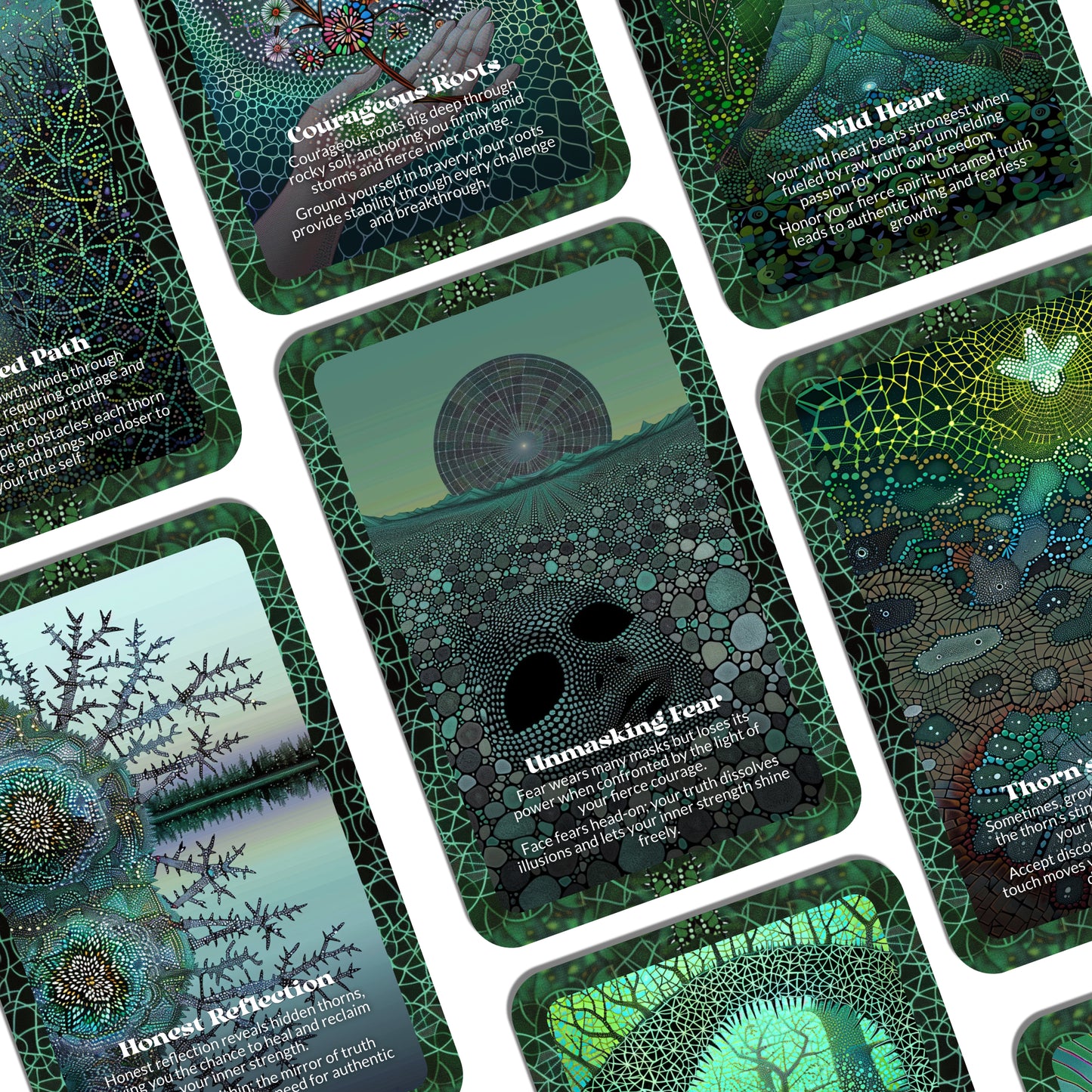 Thorns & Truths – A Fierce Growth Oracle Deck – 22 Oracle Cards – Pain Blooms into Powerful Knowing